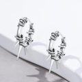 wholesale Sterling Silver Spike Hoop Earrings with Dragon Snake Skull Barbed Wire Design-0-2