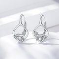 wholesale 925 Sterling Silver Pink Angel Wing Rabbit Hoop Earrings for Women Gifts-0-48