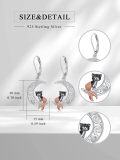 wholesale 925 Sterling Silver 925 Cute Cat Mermaid Moon Dangle Earrings - Adorable Animal Jewelry for Women-0-2