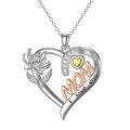TOUPOP Sterling Silver Mom Birthflower Necklace For Women-0-0