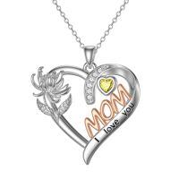 TOUPOP Sterling Silver Mom Birthflower Necklace For Women-undefined