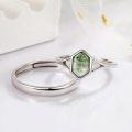 wholesale 925 Sterling Silver Moss Agate Couple Rings Engagement Promise Wedding Gifts-0-2