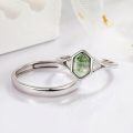 wholesale 925 Sterling Silver Moss Agate Couple Rings Engagement Promise Wedding Gifts-0-2