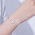 wholesale 925 Sterling Silver Blue Fire Opal Heart-Shaped Mushroom Pendant Chain Bracelet for Women Gifts-0-5