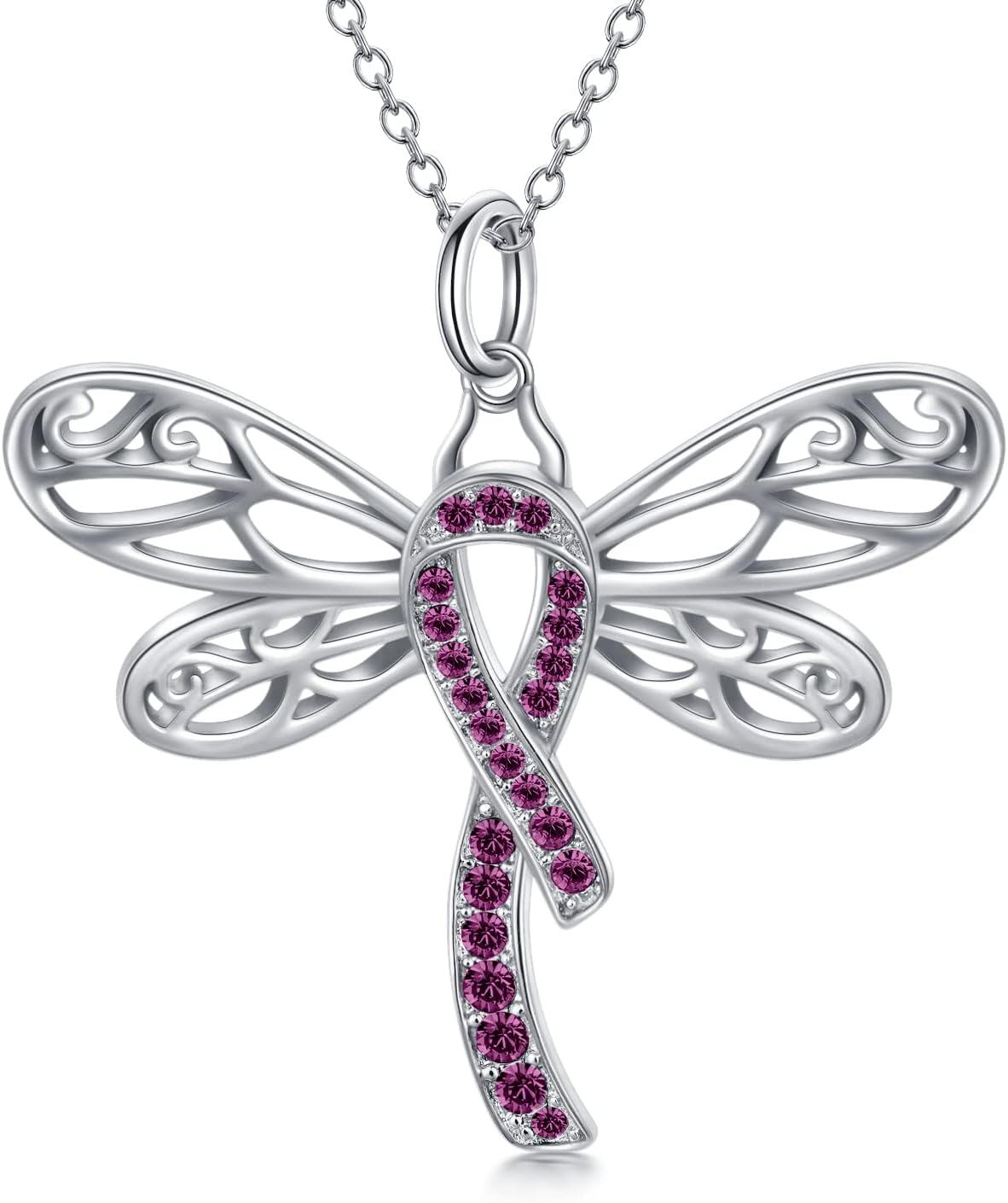 Silver Stone Cancer Survivor Necklace Women s Awareness Gift -0-1
