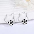 wholesale 925 Sterling Silver Soccer Ball Hoop Earrings-0-1