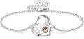 wholesale 925 Sterling Silver Tennis Bracelet with Heart-Shaped Charm and Rose Gold Ball Design-0-0