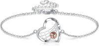 wholesale 925 Sterling Silver Tennis Bracelet with Heart-Shaped Charm and Rose Gold Ball Design-Volleyball ball