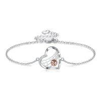 wholesale 925 Sterling Silver Tennis Bracelet with Heart-Shaped Charm and Rose Gold Ball Design-Volleyball ball