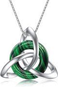 wholesale TOUPOP Celtic Knot Necklace For Women Sterling Silver Trinity Knot Pendant Necklaces With Crystal Irish Jewelry Birthday Gift For Her Wife Girlfriend Mom Daughter -0-0