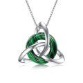 TOUPOP Sterling Silver Crystal Celtic Knot Trinity Pendant Necklace Gift For Women-0-0