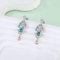 wholesale 925 Sterling Silver Multicolor Pear-Shaped Stone Drop Earrings for Women-0-1