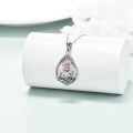 wholesale 925 Sterling Silver Wolf and Girl Pendant Necklace - Nature Themed Jewellery Gifts for Her/Mom/Birthday-0-4
