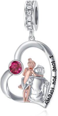 wholesale 925 Sterling Silver Family Love Charm Bracelet for Daughter Mother Lover - Birthday Valentine's Day Gifts-05-07-July