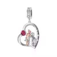 wholesale 925 Sterling Silver Family Love Charm Bracelet for Daughter Mother Lover - Birthday Valentine's Day Gifts-05-07-July