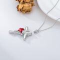 wholesale Sterling Silver Urn Cross Necklace for Ashes Cremation Jewelry with Funnel Kit-0-28