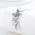 wholesale 925 Sterling Silver Jesus Christ Crucifix Pendant Necklace with Chain for Men & Women - Religious Christian -0-1