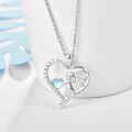 wholesale 925 Sterling Silver Angel Heart Necklace With Moonstone Heart Pendant-0-1