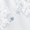 wholesale 925 Sterling Silver Palm Tree Blue Opal Dangle Earrings Boho Beach Jewelry-0-3