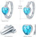 wholesale 925 Sterling Silver Turquoise Celtic Heart Hoop Earrings - Small Huggies for Women-0-2