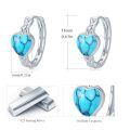 wholesale 925 Sterling Silver Turquoise Celtic Heart Hoop Earrings - Small Huggies for Women-0-2
