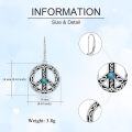 wholesale 925 Sterling Silver Turquoise Peace Sign Drop Earrings-0-4