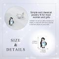 wholesale 925 Sterling Silver Penguin Stud Earrings with Blue Stone for Women and Girls-0-3