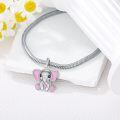 wholesale 925 Sterling Silver & Platinum Plated Elephant Charm Bead for Luck - 18mm Dangle Charm for Bracelets - Hypoallergenic Gift for Women Men-0-2