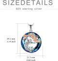 wholesale 925 Sterling Silver Blue Crystal Phoenix Pendant Necklace for Women-0-5