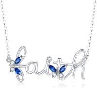 wholesale 925 Sterling Silver Birthstone Infinity Butterfly Necklace for Women Gift for Mom Wife-Faith Butterfly Necklace