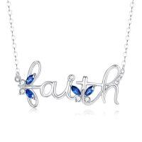 wholesale 925 Sterling Silver Birthstone Infinity Butterfly Necklace for Women Gift for Mom Wife-Faith Butterfly Necklace