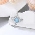 wholesale 925 Sterling Silver Larimar Manta Ray Ocean Wave Pendant Necklace for Women Gifts-0-1