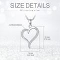 wholesale 925 Sterling Silver Double Open Heart Pendant with Cubic Zirconia Necklaces for Women s 45cm Chain Length-0-4