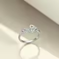 TOUPOP Sterling Silver Zircon Musical Note Treble Clef Ring-0-2
