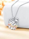 wholesale 925 Sterling Silver Colorful Crystal Rooster Pendant Necklace for Women Girls  45cm Chain Length-0-1