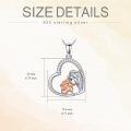 wholesale 925 Sterling Silver Heart-Shaped Lion and Girl Pendant Necklace for Women Girls-0-4