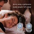 wholesale  925 Sterling Silver with 5A CZ Evil Eye Dream Catcher Dangle Earrings, 25mm, Gift for Women-0-3