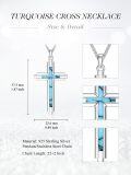 wholesale 925 Sterling Silver Turquoise Inlay  Celtic Crucifix Cross Pendant Necklace for Men & Women-0-1