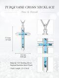 wholesale 925 Sterling Silver Turquoise Inlay  Celtic Crucifix Cross Pendant Necklace for Men & Women-0-1