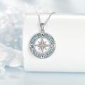 wholesale 925 Sterling Silver Compass Pendant with Celtic Knots and Triquetra Design - Norse Viking Style Necklaces for Men & Women-0-2