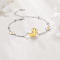 wholesale  925 Silver Duck & Egg Charm Bracelet for Women, Gift for Wife Mom Grandma, Adjustable 7-9 Inch, Elegant Jewelry for Birthday Christmas Anniversary-0-3