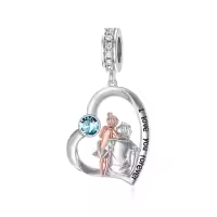 wholesale 925 Sterling Silver Family Love Charm Bracelet for Daughter Mother Lover - Birthday Valentine's Day Gifts-05-03-March