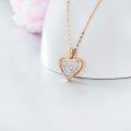 wholesale 14K Gold Moissanite Heart Pendant Necklace for Women 16 18 Inch-0-3