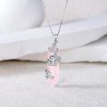 wholesale 925 Sterling Silver Rose Quartz Sloth Pendant Necklace - Cute Animal s for Mom & Daughter Birthdays Xmas Mothers' Day-0-1