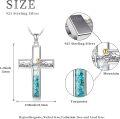 wholesale 925 Sterling Silver Mountain Cross Pendant with Turquoise and Mustard Seed Elements Nature Faith Jewelry for Women-0-3