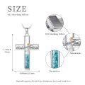 wholesale 925 Sterling Silver Mountain Cross Pendant with Turquoise and Mustard Seed Elements Nature Faith Jewelry for Women-0-3