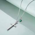 wholesale 925 Sterling Silver Cross Pendant With Blue Opal And Philippians Inscription-0-80