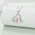wholesale 925 Sterling Silver Always My Sister Forever My Friend Heart Pendant Necklace for Sister Gifts-0-3