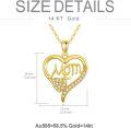 wholesale 14K Gold Mother and Child Heart Pendant Necklace for Mom Women Wife Grandmother 18 Inches Chain-0-3