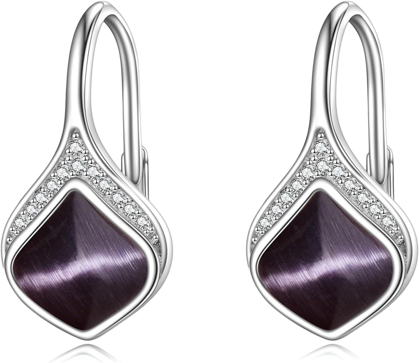 Sterling Silver Celtic Teardrop Filigree Earrings Jewelry Gifts for Women-Black Drop Earrings